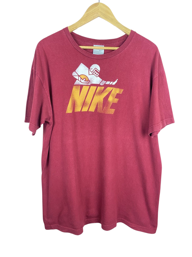 Y2K Nike Football Burgundy T-Shirt 