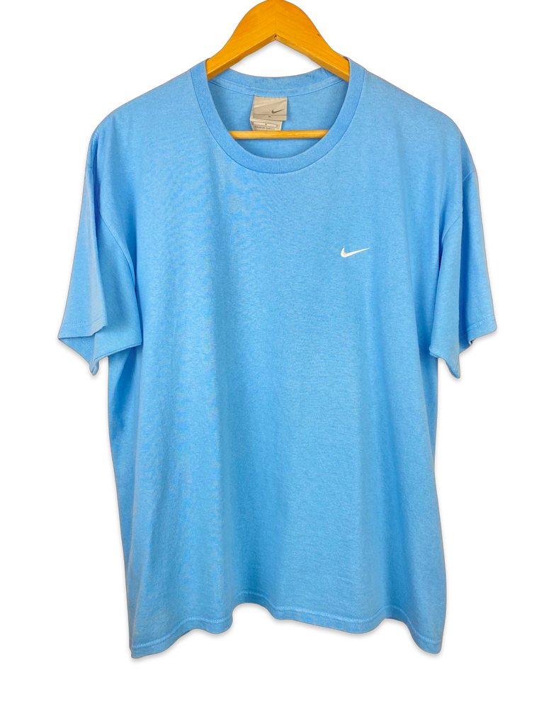 Vintage Blue Embroidered Nike Swoosh T-Shirt
