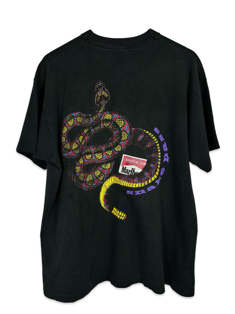 Rare Vintage Marlboro Snake Pass Black T-Shirt 