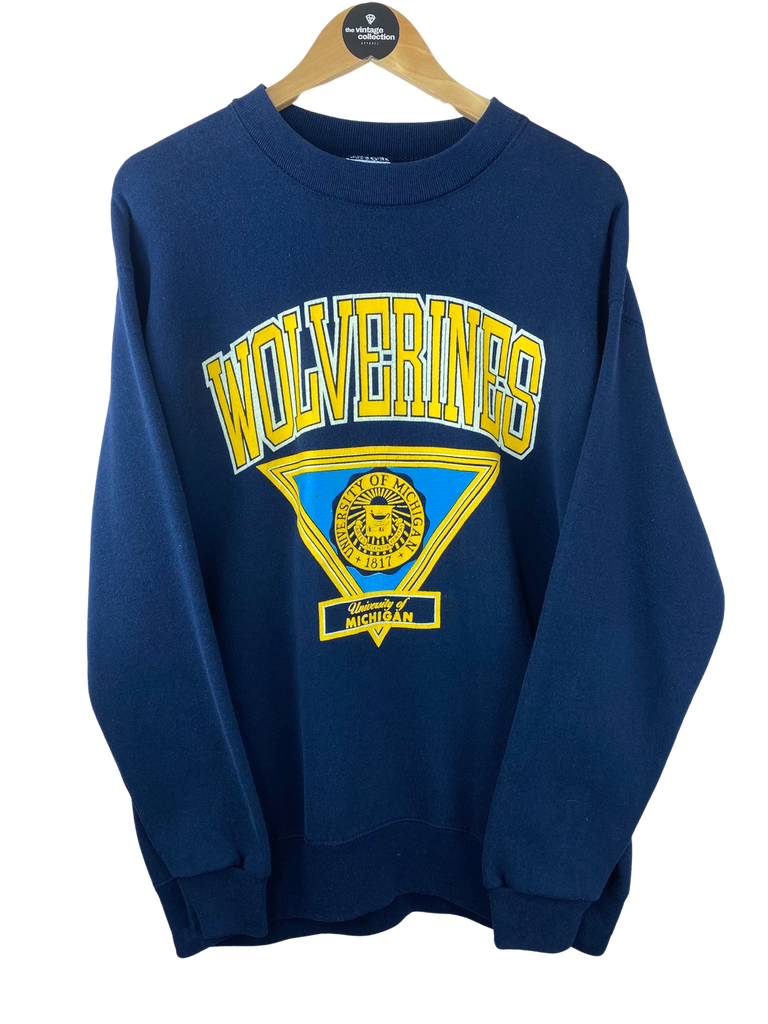 Vintage Michigan Wolverines Navy Blue Sweatshirt