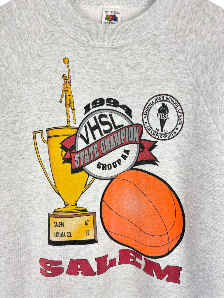 Vintage 1994 Salem State Champions Basketball Grey Sweatshirt