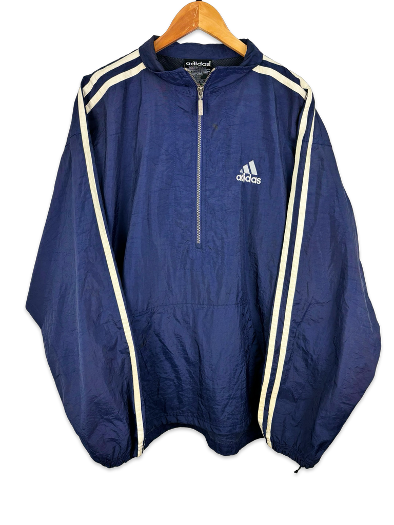 Vintage Adidas Navy Blue Half Zip Light Jacket 