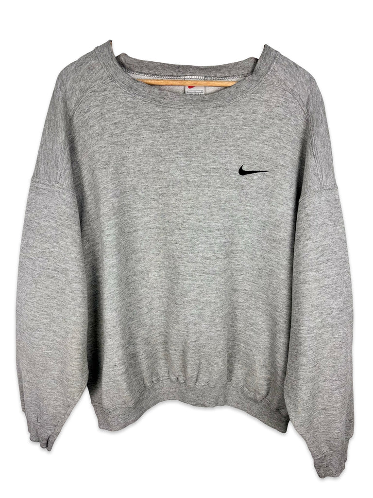 Vintage Grey Embroidered Swoosh Nike Sweatshirt 