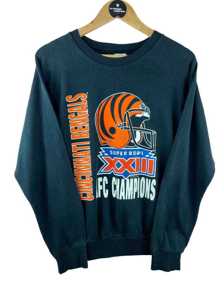 1988 Cincinnati Bengals AFC Champions Super Bowl Black Sweatshirt