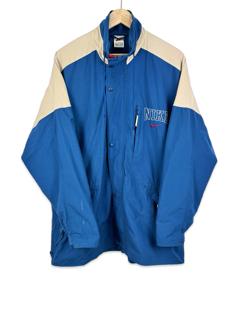 Vintage Blue &amp; White Nike Spellout Jacket