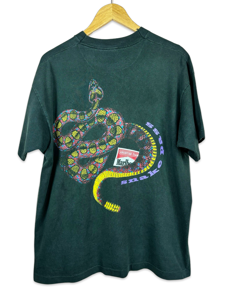 Rare Vintage Marlboro Snake Pass Black T-Shir