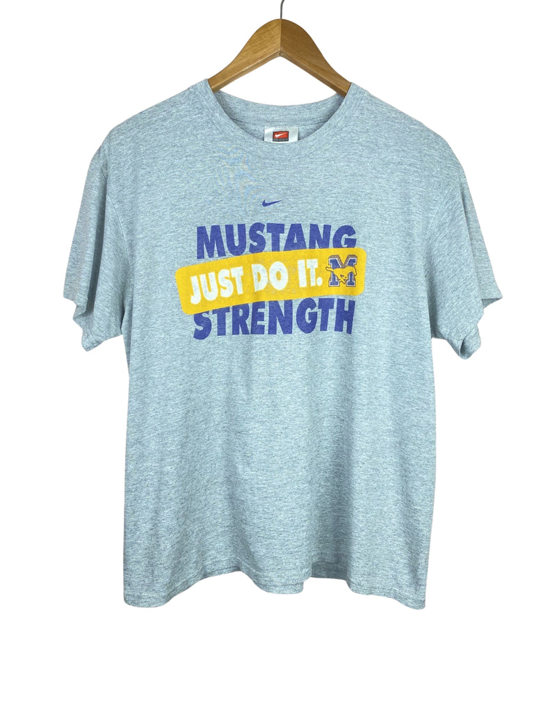 Y2K Nike Mustang Strength Grey T-Shirt 