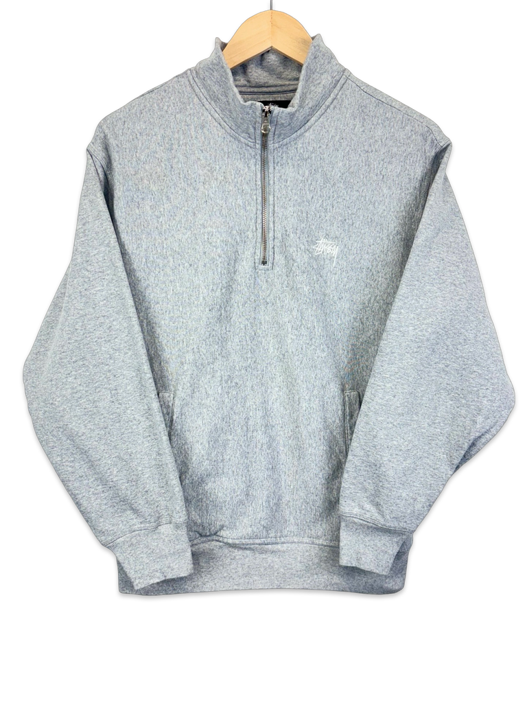 Vintage Stussy Grey Quarter-Zip Sweatshirt