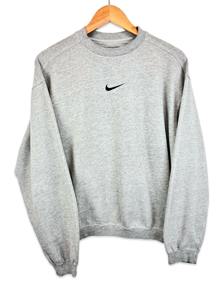 Vintage Nike Black Swoosh Grey Sweatshirt