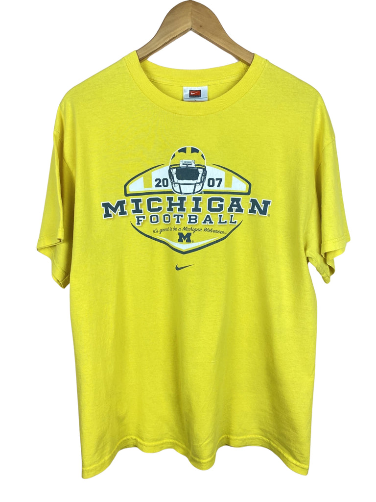 2007 Nike Michigan Football Yellow T-Shirt