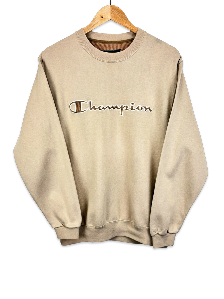 Vintage Embroidered Cream Champion Sweatshirt
