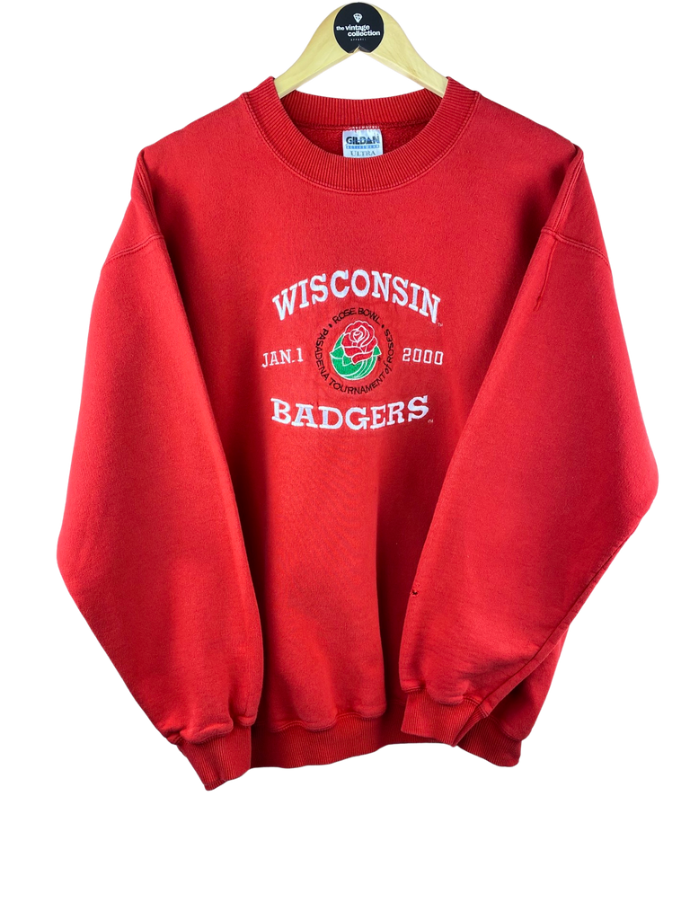 Y2K Wisconsin Badgers Red Embroidered Sweatshirt 
