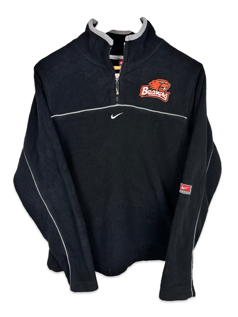 Vintage Nike Black Quarter-Zip Fleece Jumper