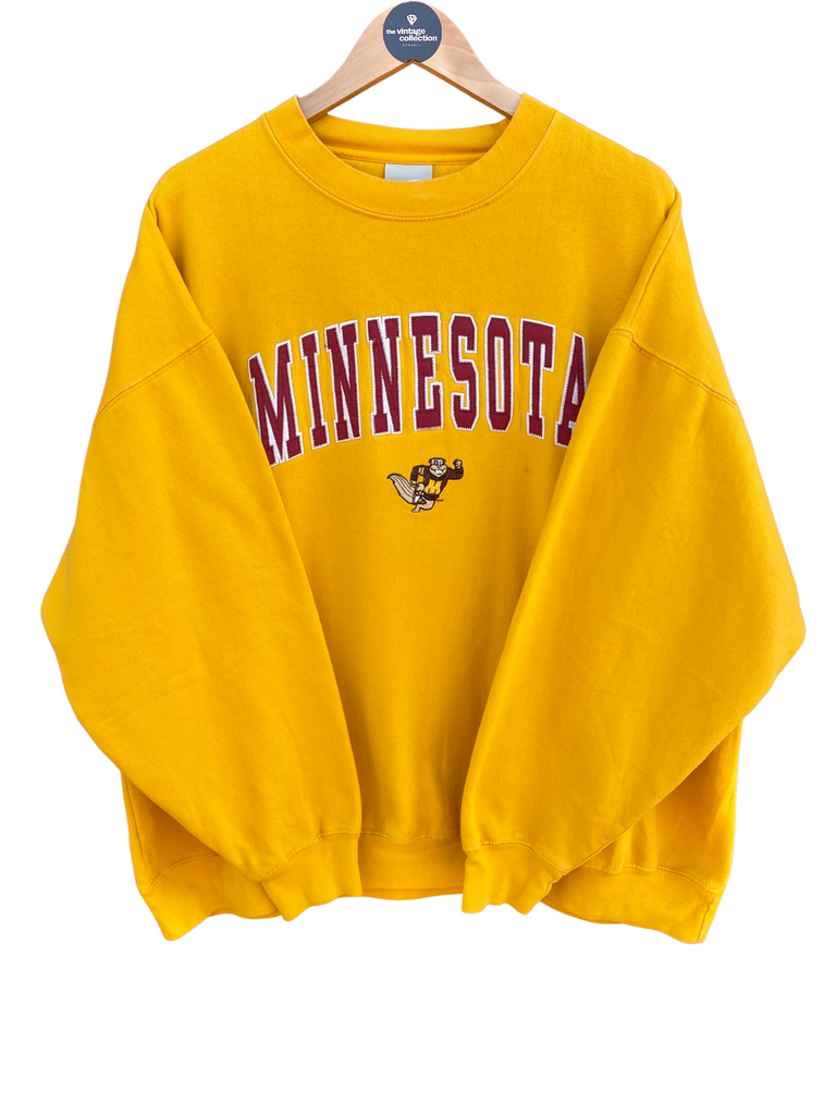 Y2K Minnesota Gophers Yellow Spellout Sweatshirt