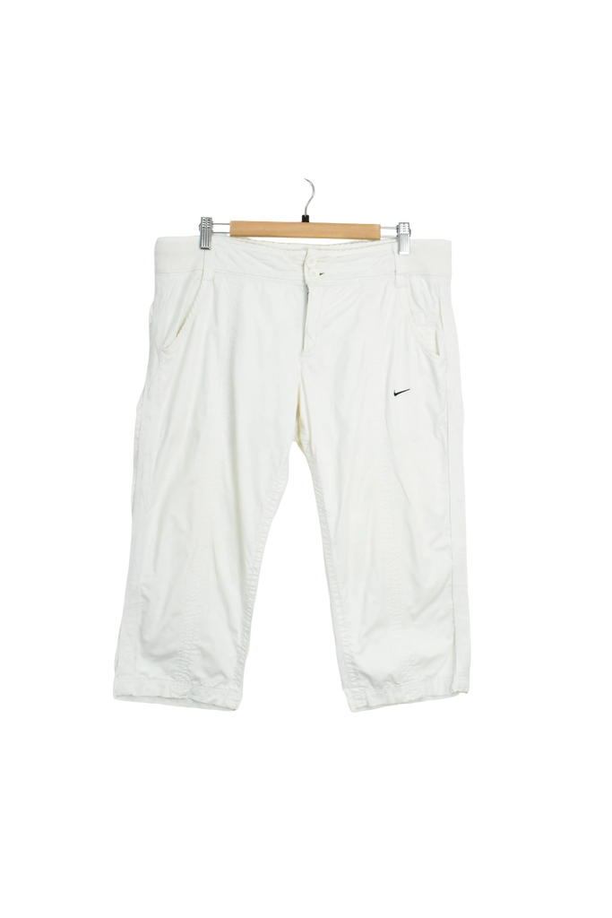 Y2K Womens White Nike 3/4 Track Shorts Capris