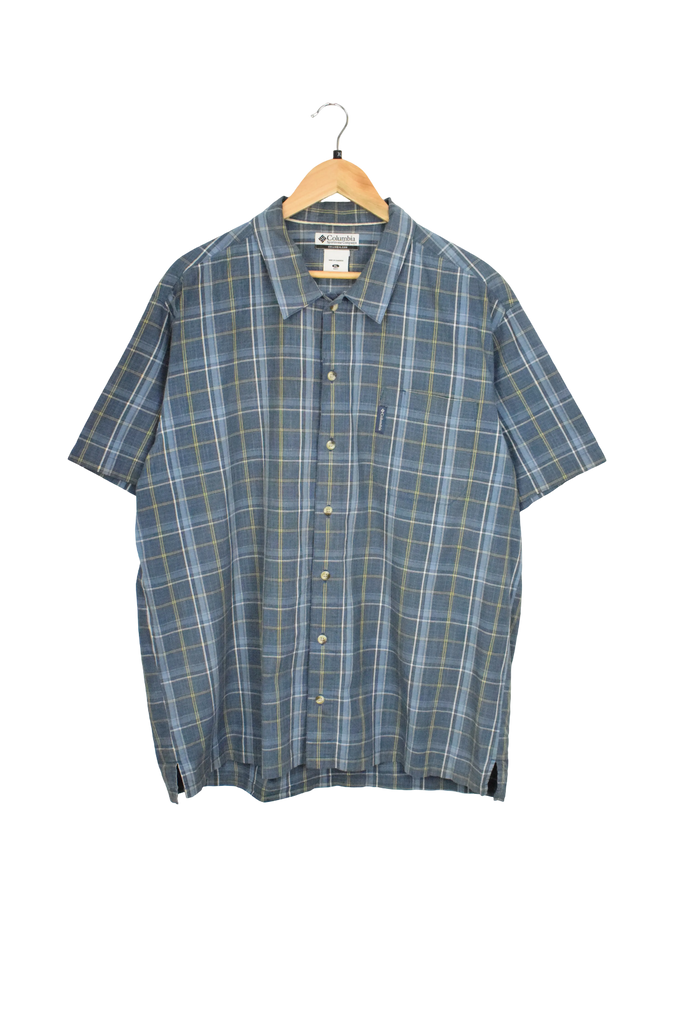 Vintage Checkered Blue Columbia Button Up Shirt 
