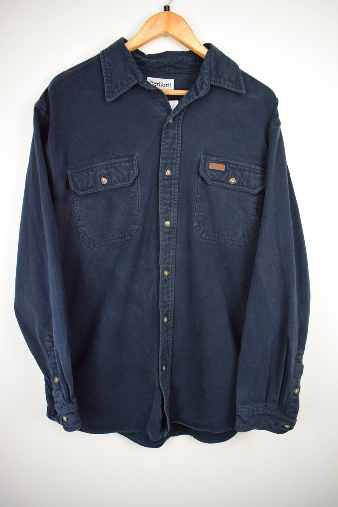 Y2K Carhartt Navy Blue Button Up