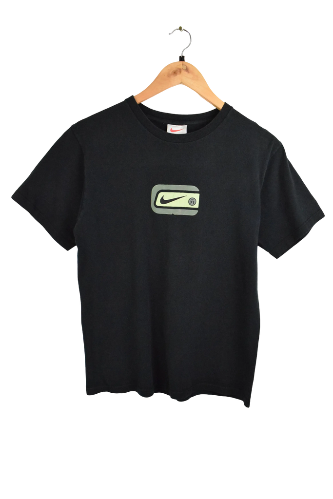 Vintage Nike '71 Embossed Black T-Shirt (M)