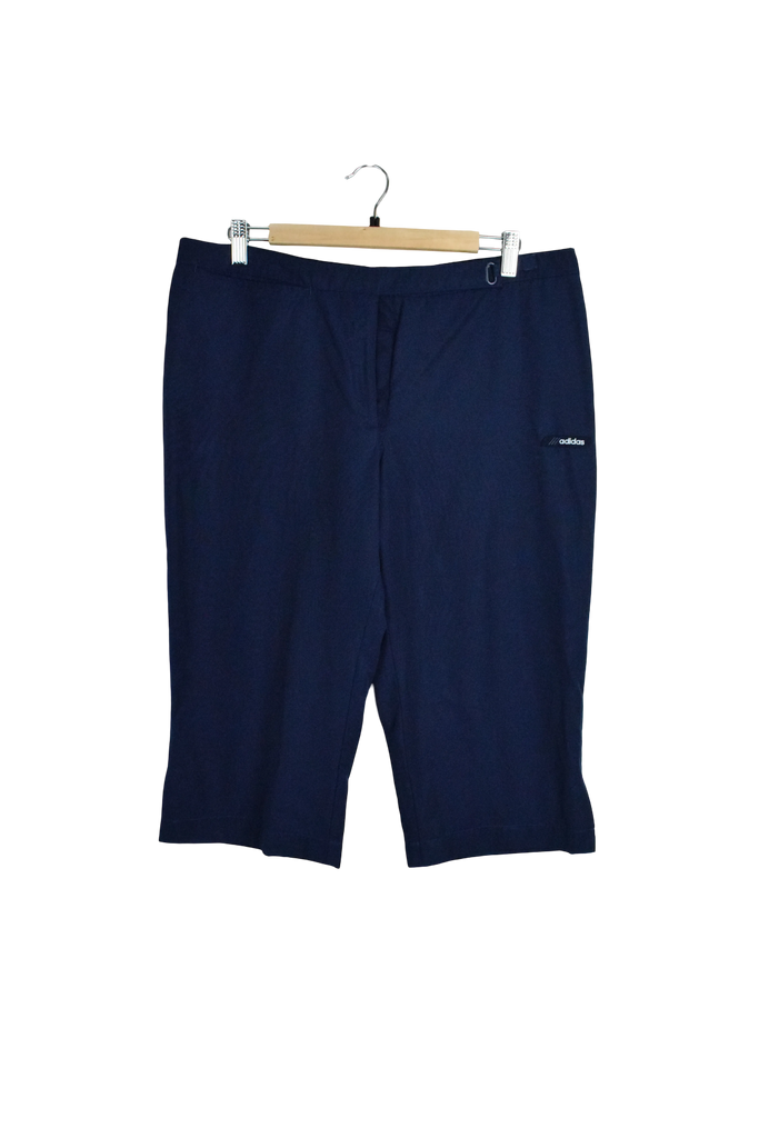 Vintage Women's Navy Adidas 3/4 Track Shorts Capris 