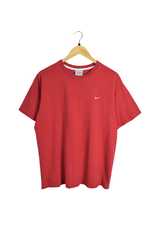 Y2K Red Nike Swoosh Embroidered T-Shirt