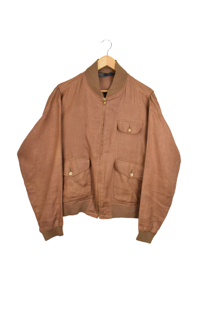 Vintage Polo Ralph Lauren Linen Chore Coat Jacket Brown