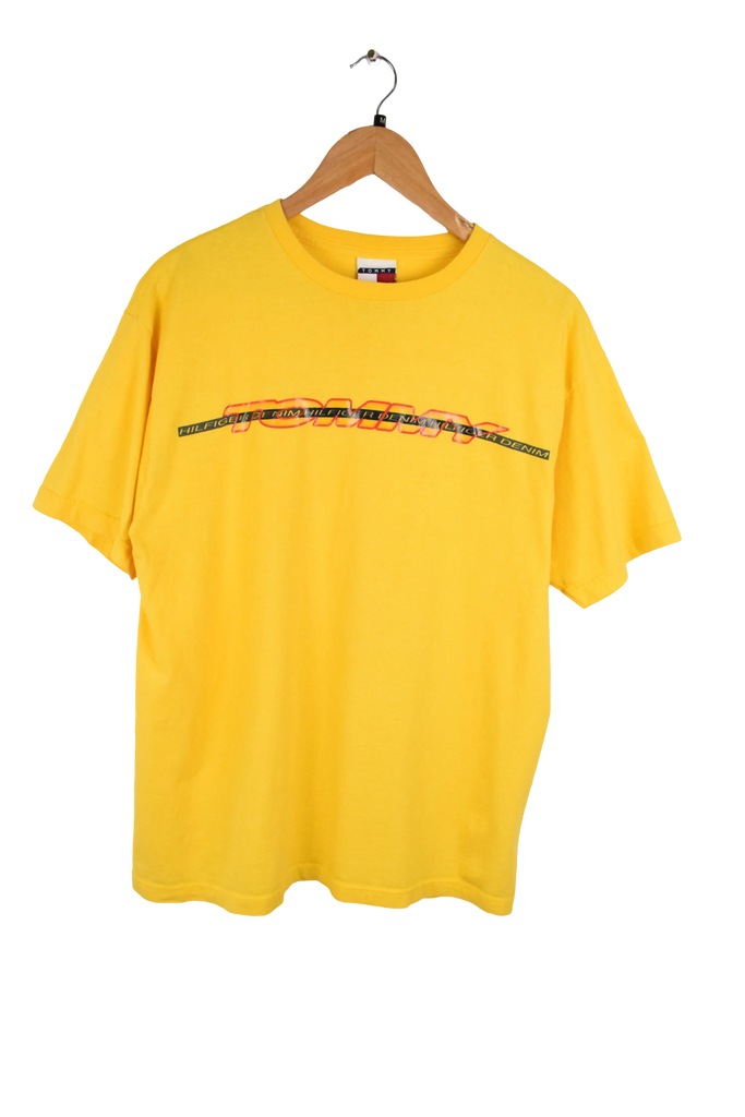 Y2K Tommy Hilfiger Yellow Spellout T-Shirt 