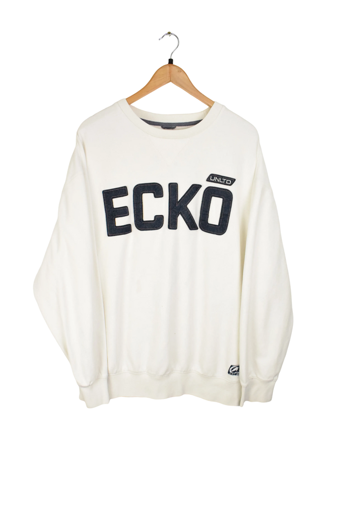 Vintage Embroidered White Ecko Sweatshirt