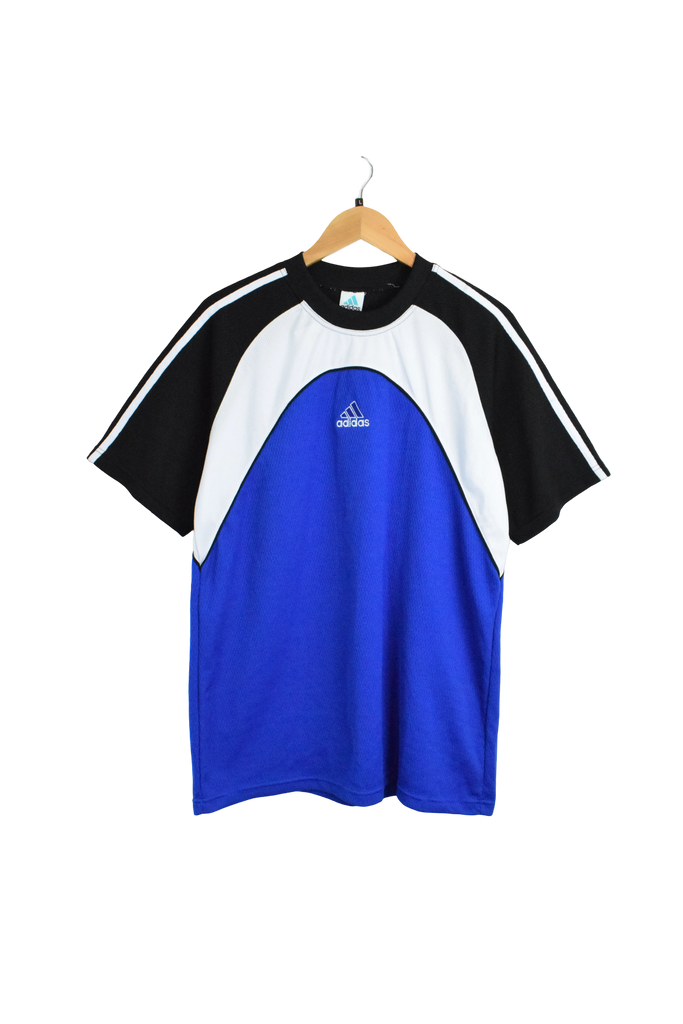 Vintage Adidas 3 Panel Blue T-Shirt 