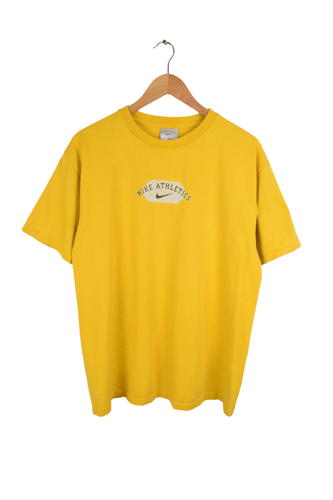 Vintage Y2K Nike Athletics Yellow Graphic T-Shirt