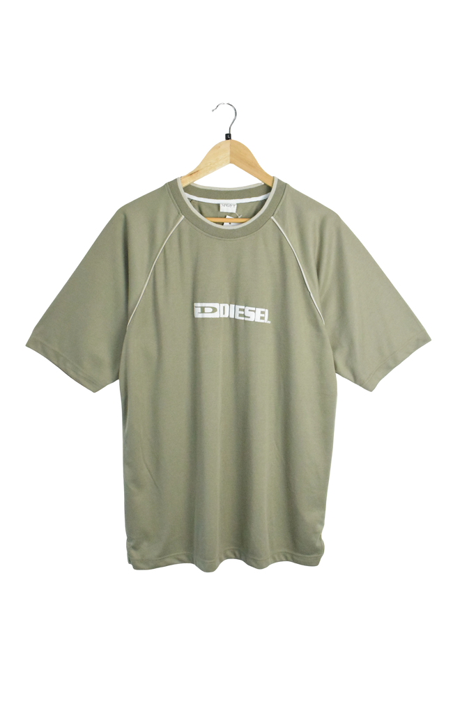 Vintage Green Diesel Embossed T-Shirt 