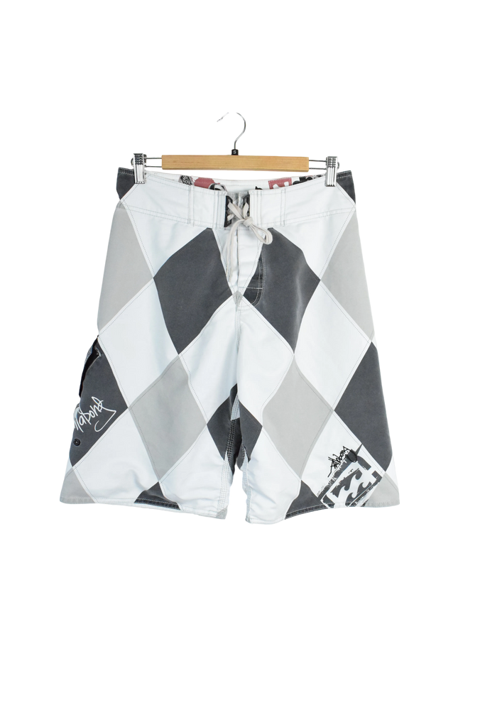 Y2K Grey Checkered Billabong Boardshorts