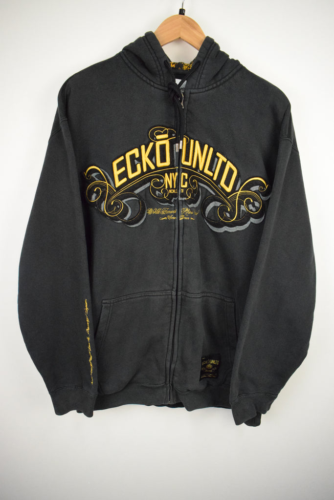 Y2K Ecko Unltd Hoodie Black & Gold