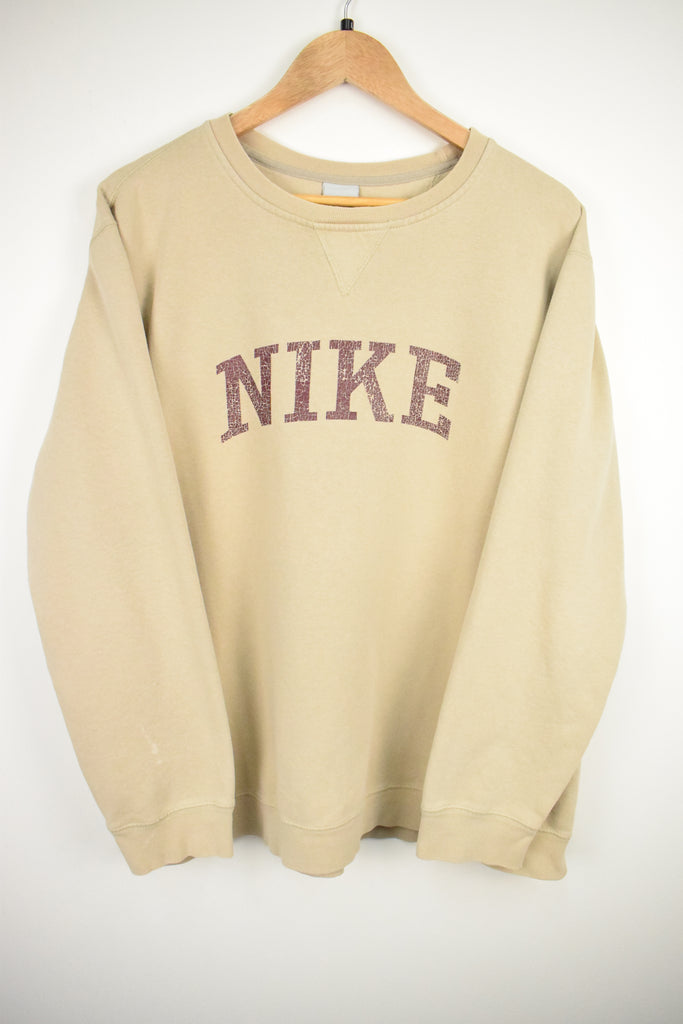 Vintage Nike Spellout Beige Sweatshirt