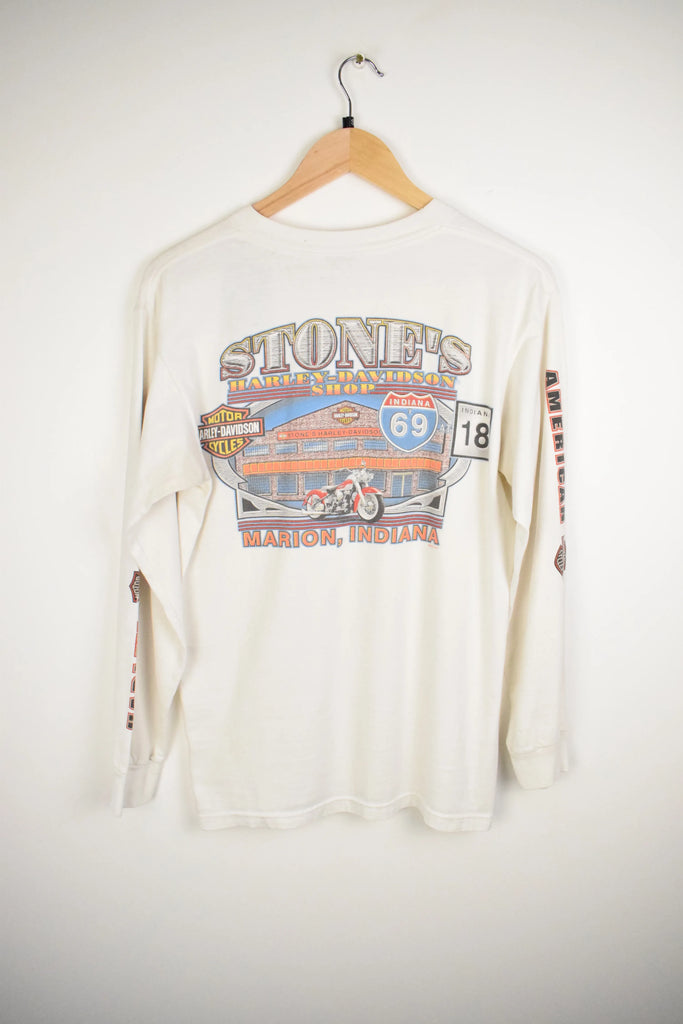 Vintage 1999 Harley Davidson White Longsleeve T-Shirt