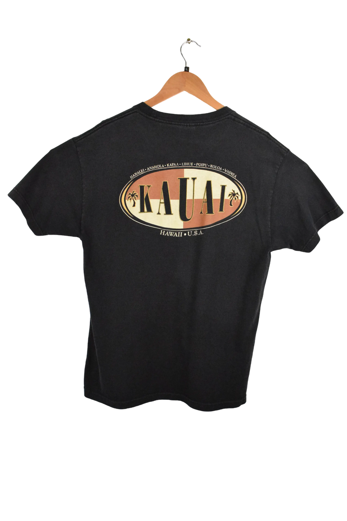 Vintage Kauai Hawaii Black Graphic T-Shirt (L)