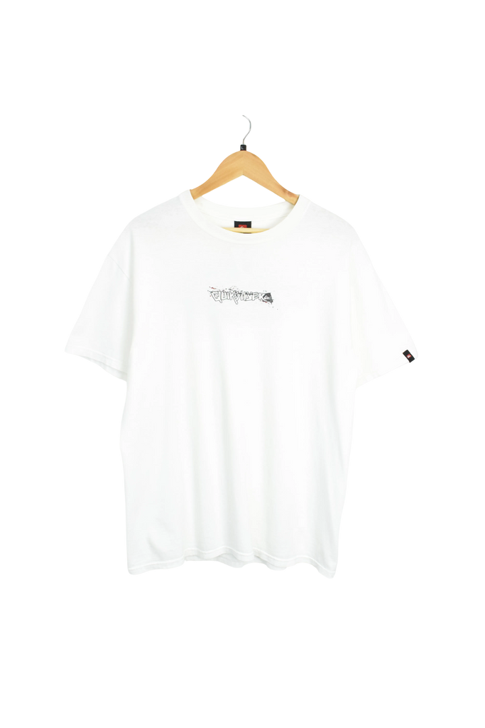 Y2K White Quiksilver Graphic T-Shirt