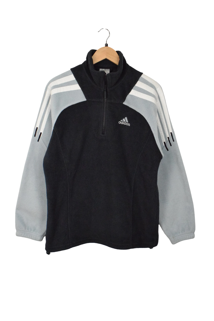 Vintage Blue Adidas Fleece Quarter-Zip Sweatshirt