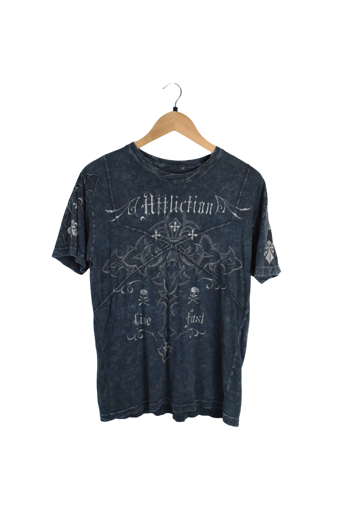 Y2K Affliction Black Graphic T-Shirt 
