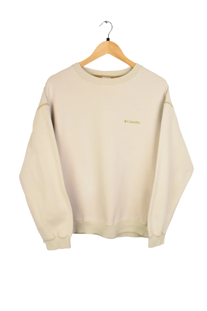 Y2K Beige Boxy Columbia Sweatshirt 