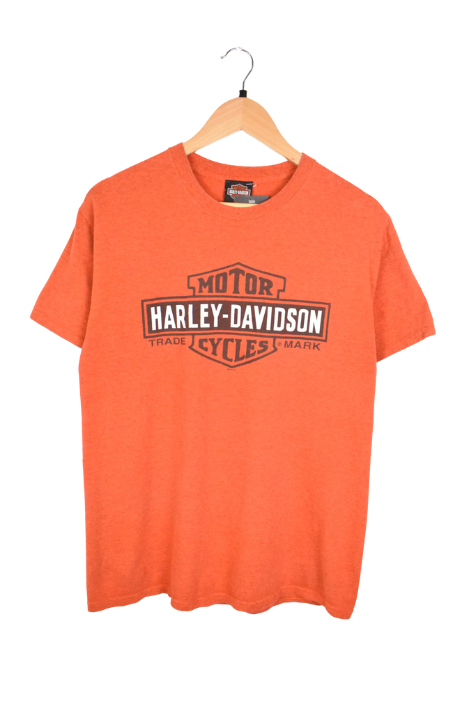 Harley Davidson Vintage Style Flaming Eagle Orange T-Shirt (M)