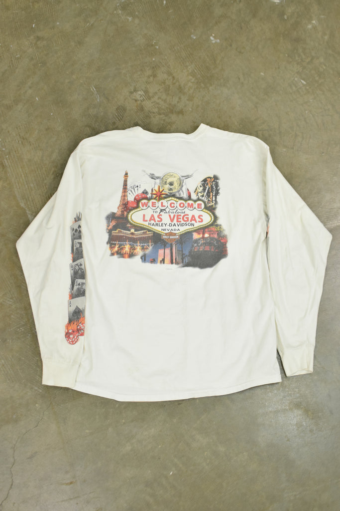 Y2K Harley Davidson Las Vegas White Longsleeve T-Shirt