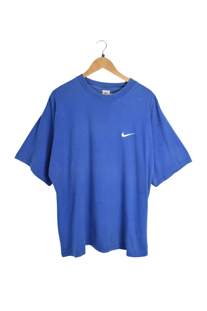Vintage Blue Nike Swoosh Embroidered T-Shirt