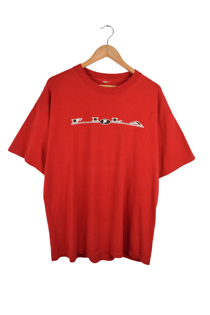 Vintage Red FILA Spellout T-Shirt