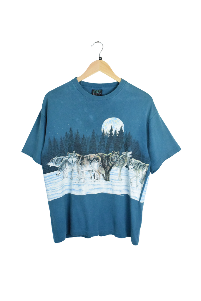 Vintage 1991 Habitat Wolf Graphic T-Shirt