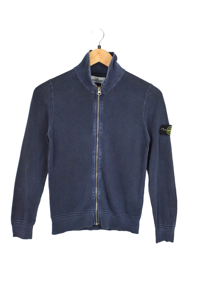 Original Stone Island Junior Navy Blue Zip-Up Jacket