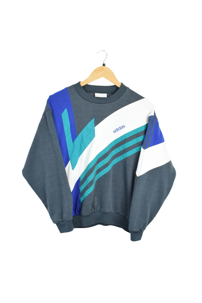 Vintage Adidas Multicoloured Striped Sweatshirt