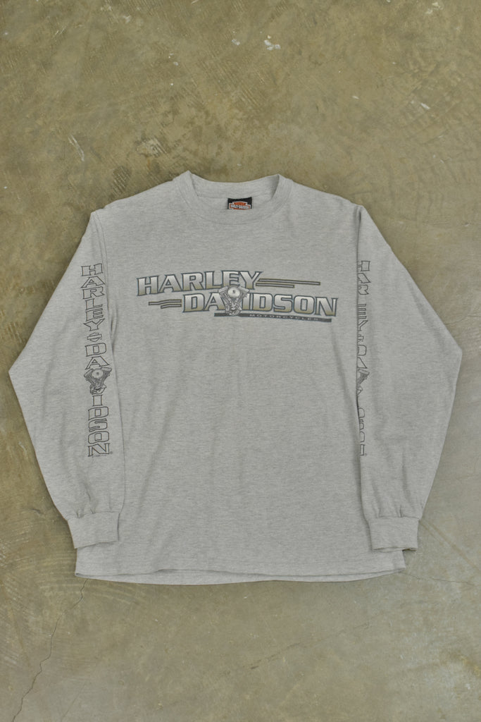 Vintage 1998 Harley Davidson New York Grey Longsleeve T-Shirt 