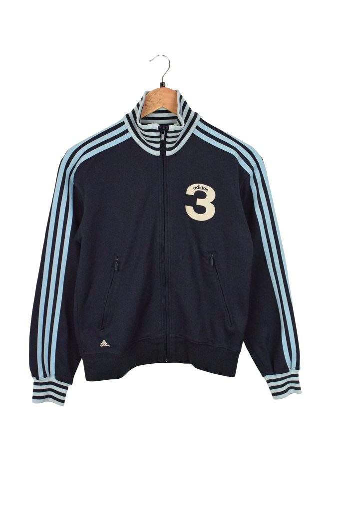 Vintage Adidas 3 Navy Blue Track Jacket