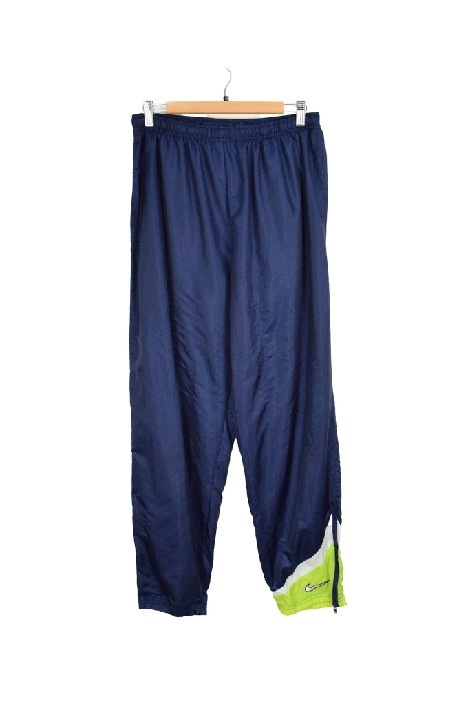 Y2K Navy Blue Green Nike Track Pants