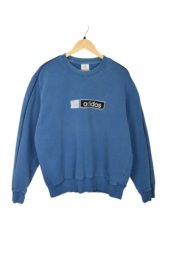 Vintage Blue Embroidered Adidas Sweatshirt